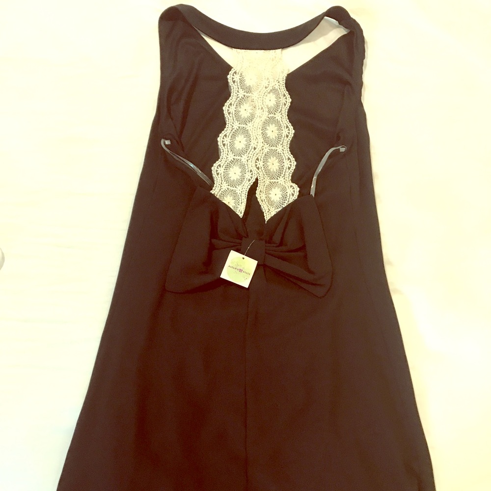 NWT altar'd state black dress with lace back small